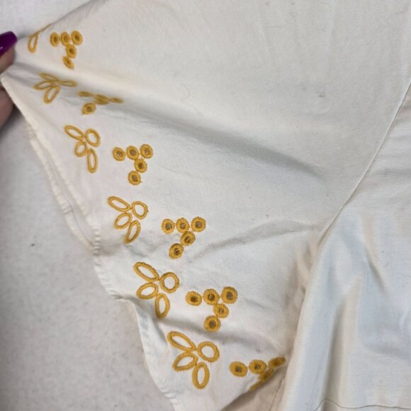 Loft Embroidered Peasant Shift Dress Small Guilded Garden Cotton - Picture 4 of 12